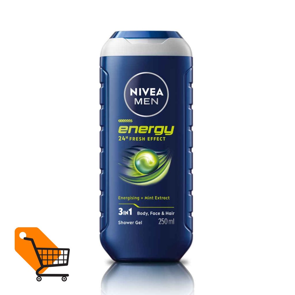 NIVEA MEN Energy 3in1 Body, Face & Hair Shower Gel 250 ml